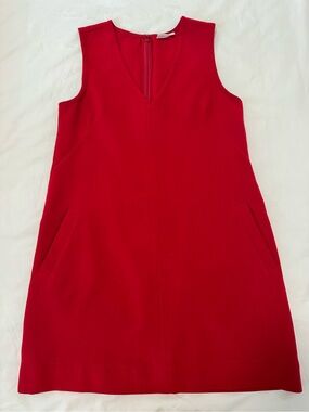 GAP Vibrant Red V-Neck Mini Shift Dress
